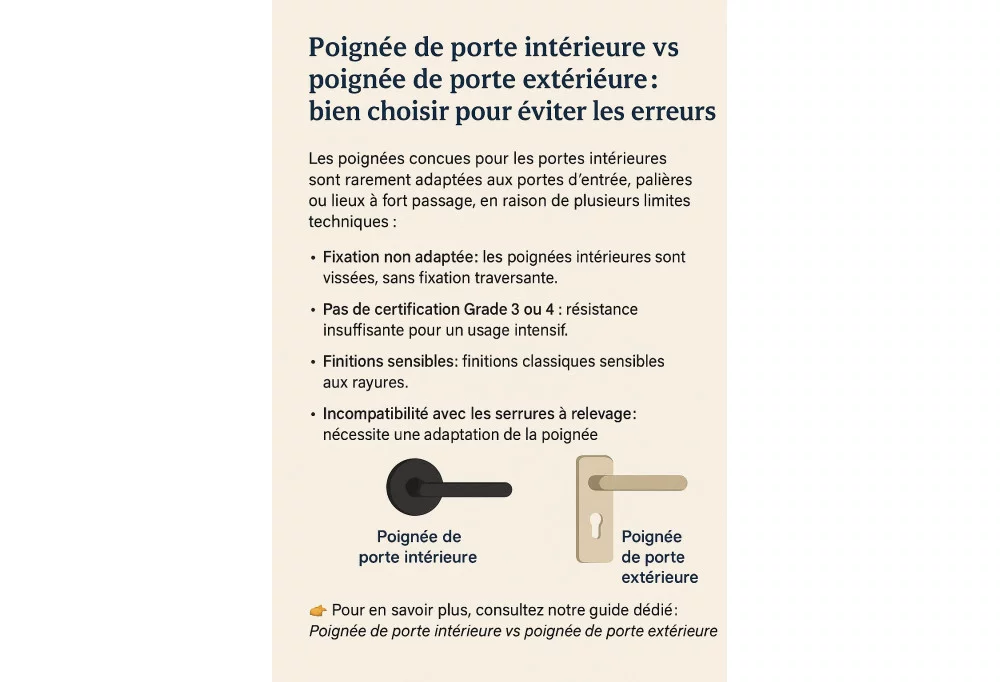 Poignées d’intérieur ou d’extérieur : attention aux erreurs d’usage